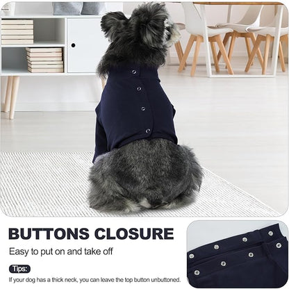 IDOMIK Dog Recovery Suit, Dog Surgery Recovery Suit Front Legs, Comfy Joint Leg Sleeves After Surgery, Elbow Braces Protector for Leg Injuries &amp; Joint Pain, Cone Collar Alternatives,Navy,M