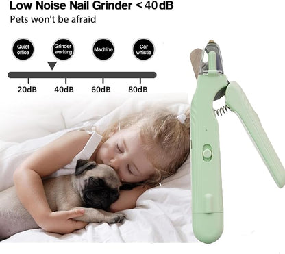 2 In 1 Pet Nail Clipper and Grinder, Professional Electric Rechargeable Pet Nail Fast Trimmer, Painless, Claw Care Grooming, Smoothing, Silent - Shockproof, For Small, Large Dogs &amp; Cats, upgraded