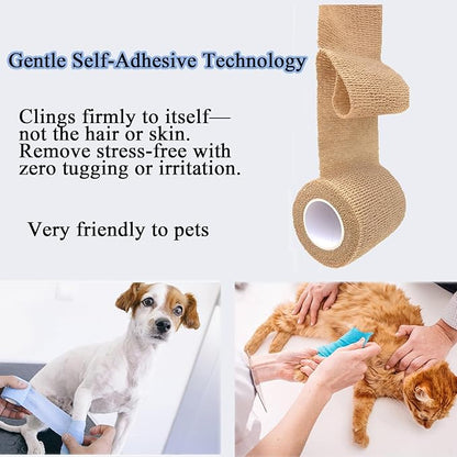 Self Adhesive Tape Wrap 8 Rolls,Non-Woven Self Adherent Vet Wrap Tape,10CM x 4.5M Cohesive Bandage Tape for Wrist &amp; Ankle,Elastic Grip Cover (8colors-8Rolls(4inches))