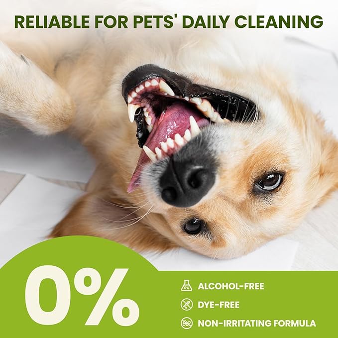 Dog Teeth Cleaning Wipes, Fresh Breath Pet Dental Finger Wipes for Dogs &amp; Cats, Dog Dental Wipes Teeth Wipes, Lick-Safe Pet Toothbrus for Easy Removal of Tartar Buildup, Unscented, 50 PCS
