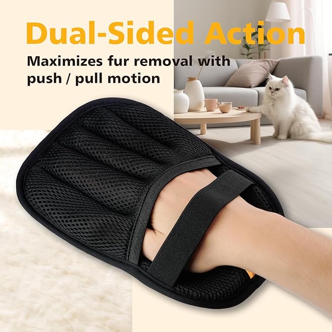 Cat Hair Gloves for Pet Hair Removal，Reusable Cats &amp; Dog Pet Hair Remover Electrostatic Gloves for Pets Grooming,Furniture,Carpet,Car,Couch