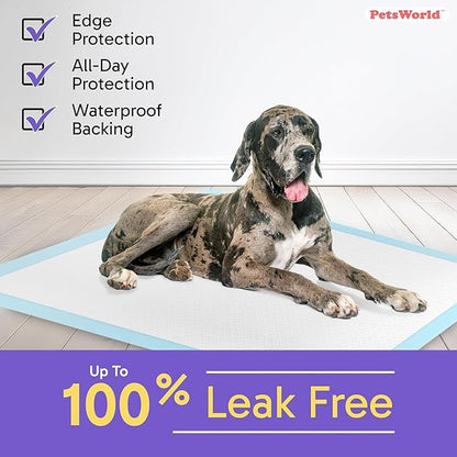 PETSWORLD Giant Dog Potty Pads, Odor-Eliminating, 36" x 36", Ultra Absorbent 5-Layer Leak-Proof Training Pads for Dogs &amp; Cats (36x36, 600 Count)