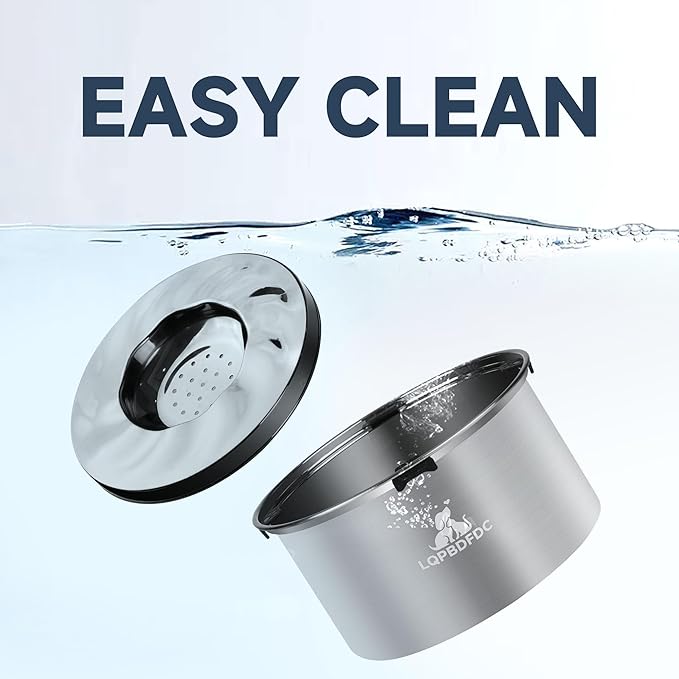 Dog Water Bowl No Spill, 5.6L/1.5 Gallon No Drip Slow Drinking Dog Water Bowl Dispenser Spill Proof, Large Stainless Steel Slobber Stopper for Messy Drinkers, Small Medium &amp; Large Dogs