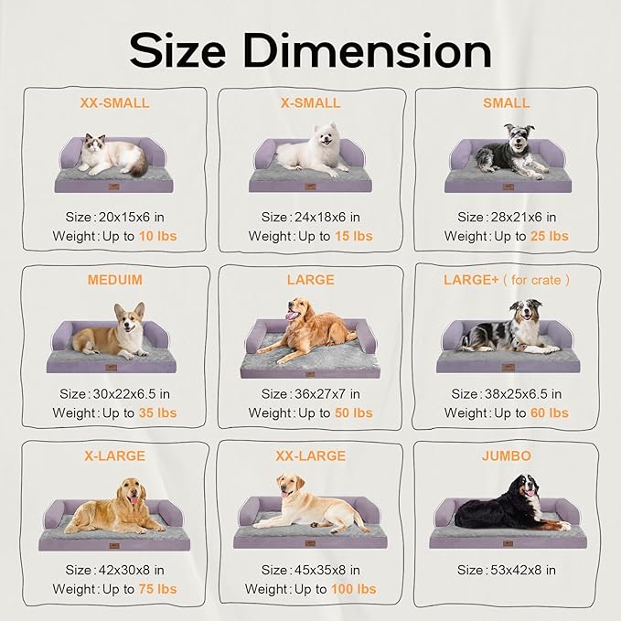 Small Dog Bed and Cat Sofa Waterproof Orthopedic Dog Beds for Small Dogs Cat Bed Comfy Pet Couch Sofa Beds with Washable Removable Cover &amp; Non-Slip Bottom
