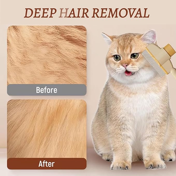 2 Pcs Brush for Cats, brush Cat Comb, Avatore brushs-Removes Fur &amp; Relieves Pain, Upgrade Dog and Cat Hair Removal with Release Button, Multi-function Grooming Brushs for Short&amp;Long Cats