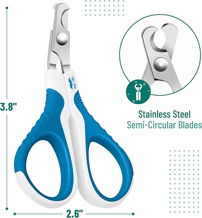 Mr. Pen Cat Nail Trimmer - Blue &amp; White, Cat &amp; Kitten Nail Clipper, Pet Claw Trimmer for Small Dogs