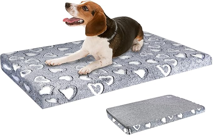 VANKEAN Dog Crate Mat - Reversible Cool &amp; Warm Stylish Bed, Waterproof &amp; Machine Washable, Supports Small to XXL Dogs, Grey