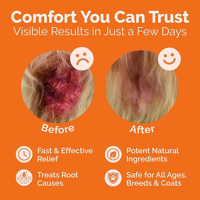 Hot Spot &amp; Itch Relief Skin Cream for Dogs &amp; Cats | Fast &amp; Lasting Relief | Treats the Source | Natural Ingredients &amp; Colloidal Silver | Vet-Recommended | Safe &amp; Non-Toxic | Made in USA (2oz)