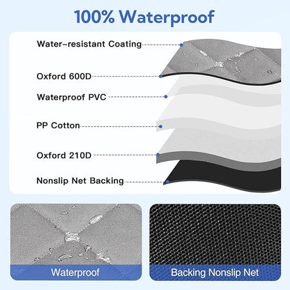 Kytely Dog Car Seat Cover for Back Seat,Waterproof Hammock with Mesh Window, Anti-Scratch Nonslip Car Seat Protector for Dogs, 600D Heavy Duty Dog Seat Cover for Cars Trucks and Suvs Gray