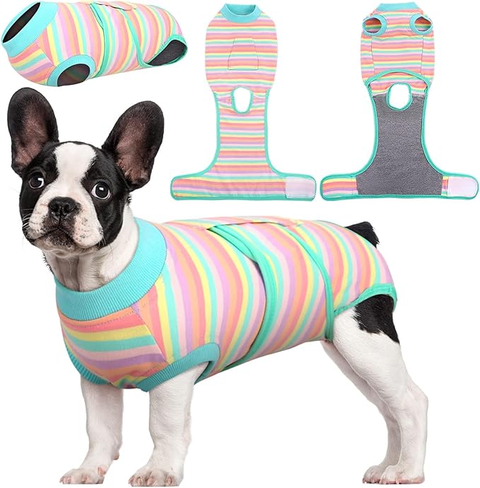 Kuoser Recovery Suit for Dogs Cats After Surgery, Professional Pet Recovery Shirt Dog Abdominal Wounds Bandages, Substitute E-Collar &amp; Cone,Prevent Licking Dog Onesies Pet Surgery Recovery Suit