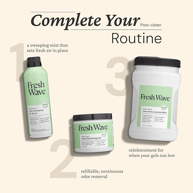Fresh Wave Original Scent Odor Removing Gel Refill, 63 oz. | Safer Odor Absorbers for Home, Cooking, Trash, &amp; Pets Areas | Natural Plant-Based Odor Eliminator