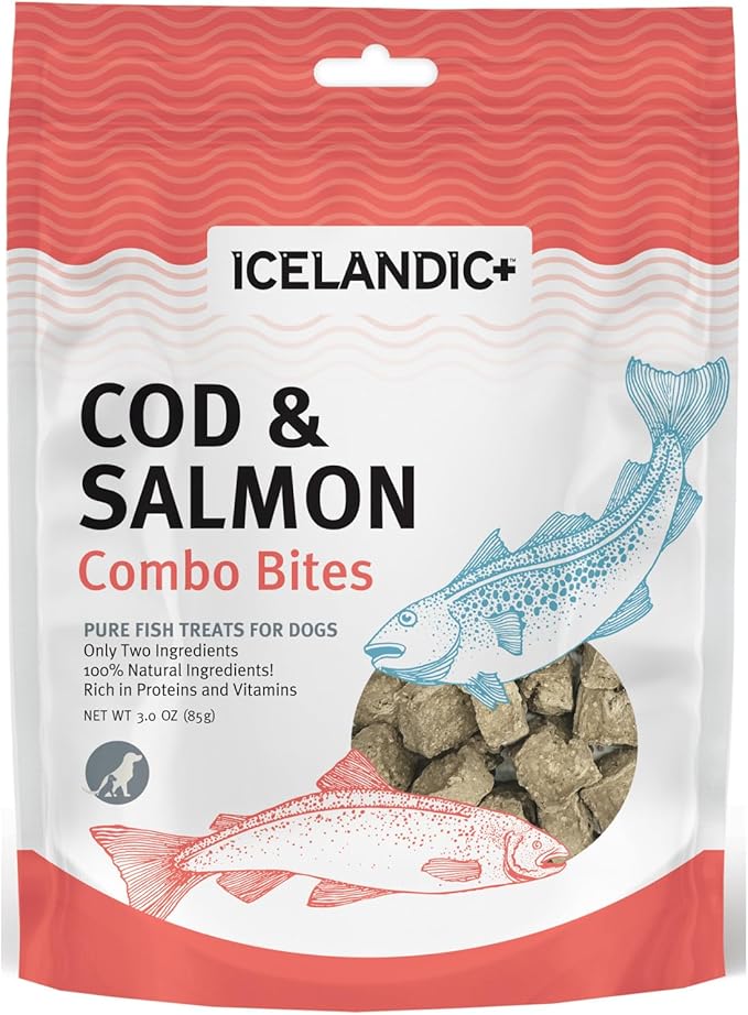 Icelandic+ Plus Cod &amp; Salmon Combo Bites Dog Treat 3.0-oz Bag