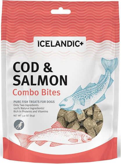 Icelandic+ Plus Cod &amp; Salmon Combo Bites Dog Treat 3.0-oz Bag