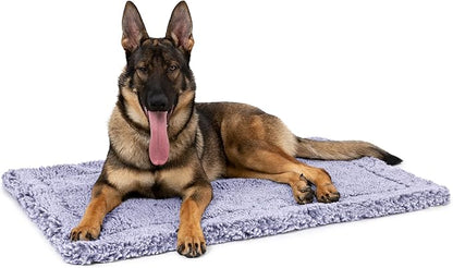 Stoutwool Indestructible Dog Bed - Fluffy Chew Proof Dog Crate Pad - Tough Kennel Pad for Aggressive Chewers - Ideal for Extra Large Breeds &amp; Fits 48-Inch Crate - 47"x29", Jacaranda