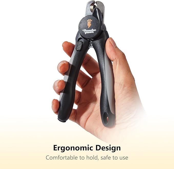 LED Dog Nail Clippers with Light, Trimmers with Protective Guard, Quick Sensor, Safety Lock and Nail File - Suitable for Large and Small Dogs &amp; Cats (Grey, LED)