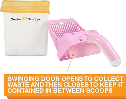 Neater Pet Brands Neater Scooper XL Cat Litter Scoop, 60 Refill Bags – Extra-Large Capacity Mess-Free Cat Litter Scooper with Bag for Large &amp; Multiple Cats, Spill-Proof Litter Box Scooper with Holder