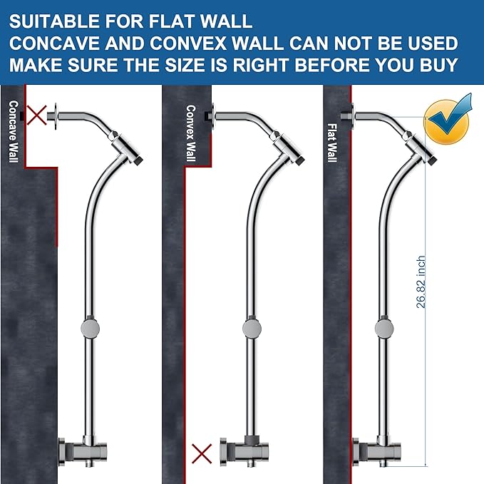 High Pressure Handheld/Rain 82-mode 3-way Shower Head Combo with 25.75" Adjustable Drill-free Stainless Steel Slide Bar, Pet &amp; Tub Power Wash and Anti-clog Nozzles, with 5ft Hose - Polished Chrome