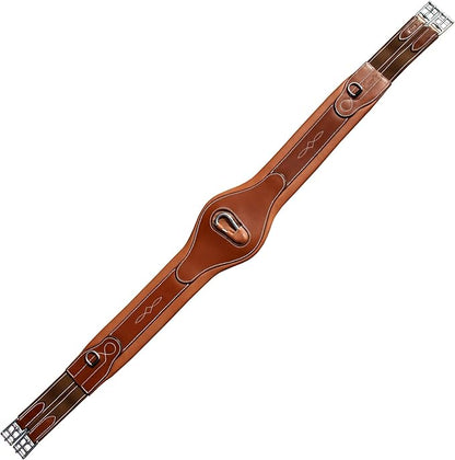 Exion Designer Anatomic Snap Over Lay Girth | Comfortable Leather Horse Girth for English Saddles | Jumping &amp; Riding