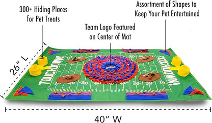 NFL Buffalo Bills Dog Snuffle Mat – Interactive Pet Slow Feeder, Football Field Design Food Puzzle Toy for Dogs &amp; Cats, Foraging Activity Mat for Smarter Feeding