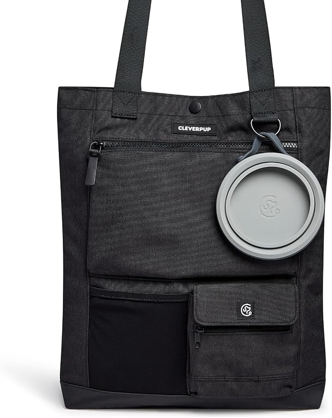 Park Pack 2-Piece Set Dog Gear Tote – Dog Travel Bag with 8 Pockets, Treat Pouch, Poop Bag Dispenser, Quick-Dry Ball Pocket, Collapsible Bowl, Perfect for Walks &amp; Park Trips, Graphite