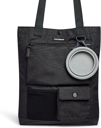 Park Pack 2-Piece Set Dog Gear Tote – Dog Travel Bag with 8 Pockets, Treat Pouch, Poop Bag Dispenser, Quick-Dry Ball Pocket, Collapsible Bowl, Perfect for Walks &amp; Park Trips, Graphite