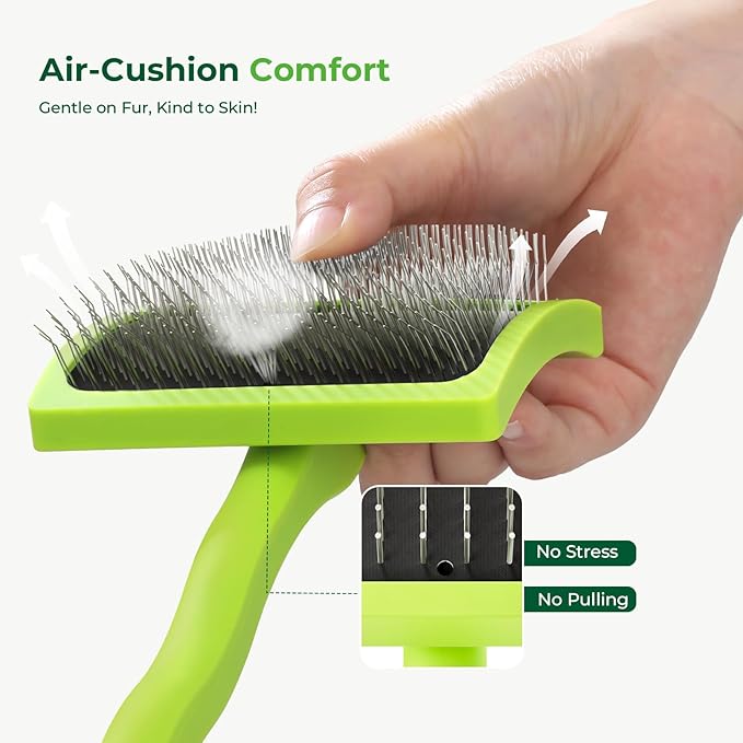 Pecute Slicker Brush for Dogs &amp; Pet Comb, Professional Grooming Dog Brush for Goldendoodles, Poodles, Labradoodles, with Extra Long Soft Pins to Effectively Remove Tangles, Knots and Mats, 2PCS