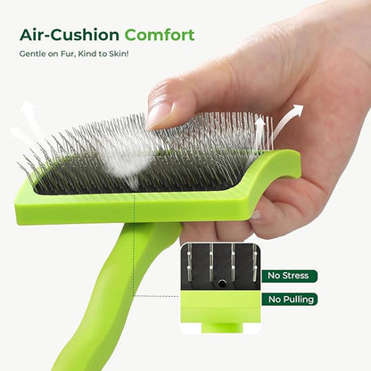 Pecute Slicker Brush for Dogs &amp; Pet Comb, Professional Grooming Dog Brush for Goldendoodles, Poodles, Labradoodles, with Extra Long Soft Pins to Effectively Remove Tangles, Knots and Mats, 2PCS