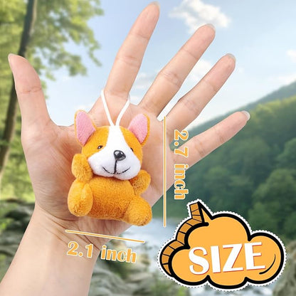 24 Pack Mini Stuffed Animals Bulk Party Favors For Kids Treasure Box Toys Classroom Plush Toys Claw Machine Key Chains Carnival Prizes Small Valentine Halloween Christmas Gifts Stocking Stuffers