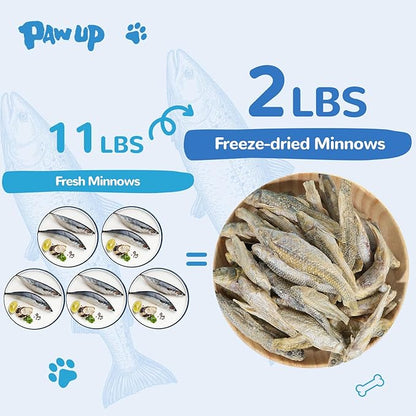 Freeze Dried Minnows Cat Treats – 100% Natural, Single-Ingredient Pet Snacks – Rich in Omega-3, Grain-Free – Healthy Training Rewards &amp; Meal Toppers for Dogs &amp; Cats, 2.8 oz