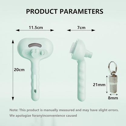 Cat Steam Brush 3 In 1，Pet Brush for Cat Hair Removal with Anti-Lost Pet Pendant，Spray Hair Removal Comb for Dogs Long Short Haired, Green