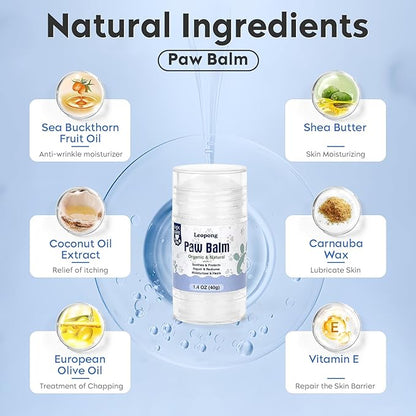 Dog Paw Balm, Moisturizer &amp; Protection for Cracked Dry &amp; Damaged Paws, Nose &amp; Elbows Natural Lick Safe Dog Nose Balm