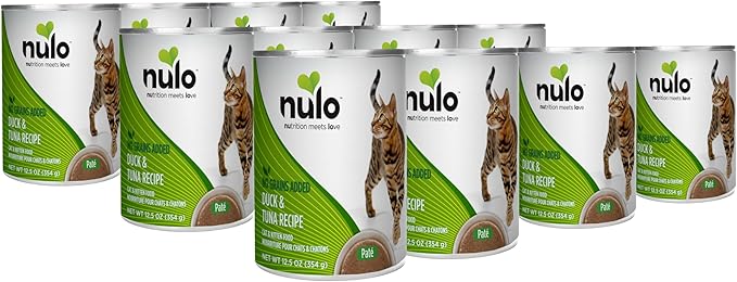 Nulo Duck &amp; Tuna Recipe Pate Wet Canned Cat Food, 12.5 Ounce (Pack of 12)