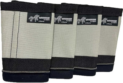 Warrior Fly Boots for Horses - Breathable Mesh Horse Boots for Fly Protection &amp; Leg Comfort - Set of 4 (Lil Warrior, Gray)