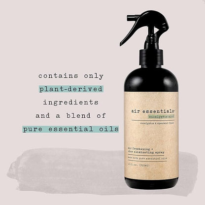 Air Essentials Air Freshener &amp; Odor Eliminator Spray - 12 oz, Pack of 2 - Made with Pure Essential Oils - Eucalyptus Mint Scent