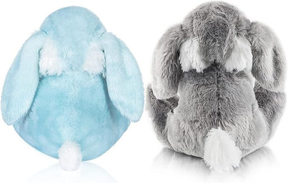 My OLi Bunny Stuffed Animal Pack of 2 Plush Rabbit 7in Stuffed Bunny with Floppy Ear Bedtime Friend Soft Toy Gifts for Girls Boys Kids, Gray &amp; Blue