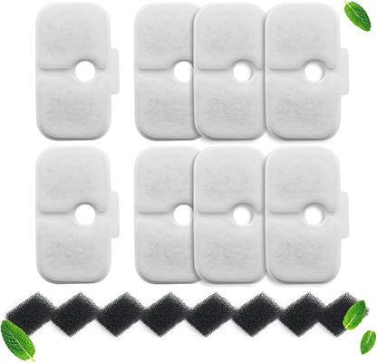 8 Pack Cat Fountain Filters &amp; Sponges - No Trim Fit for PETLIBRO Dockstream PLWF Series (005/105/115/305) - Multi-Cat Homes