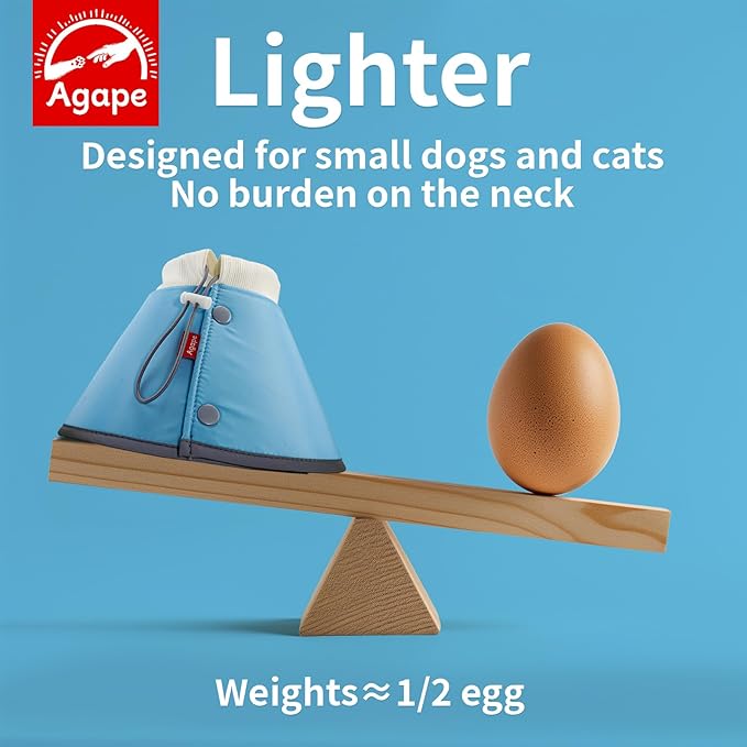 Agape Soft Cone for Cats &amp; Small Dogs, Comfy Pet Cone to Stop Licking, Adjustable Cat E Collar Alternative After Surgery, Protective Elizabethan Collar for Pup &amp; Kitty, Water Repellent Recovery Cone