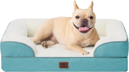 EHEYCIGA Orthopedic Dog Beds for Extra Large Dogs 44x32Inch, Waterproof Memory Foam XL Pet Bed with Sides, Non-Slip and Egg-Crate Foam Big Dog Couch Bed with Washable Removable Cover, Grey