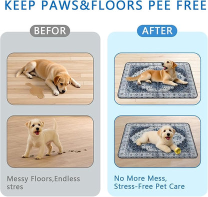 Washable Pee Pads for Dogs 2 Pack, Absorbent Reusable Puppy Pads Waterproof, Leakproof &amp; Non-Slip Whelping Pad, Potty Training Pads for Dogs Playpen Mat 24x36