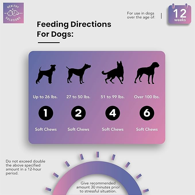 Calming Chews for Dogs - Dog Calming Treats for Anxiety &amp; Stress Relief with Melatonin and Ginger - Aid with Storms, Grooming, Fireworks, Separation, Travel, Motion Sickness, &amp; Sleep - 60 Soft Chews