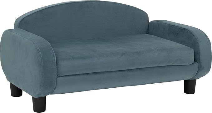 Paws &amp; Purrs Cat Sofa Bed, Pet Couch for Indoor Cats Elevated Cat Beds with Removable Washable Mattress Cover for Kitten, Puppy or Small Animal- 31.5" Wide, Cornflower