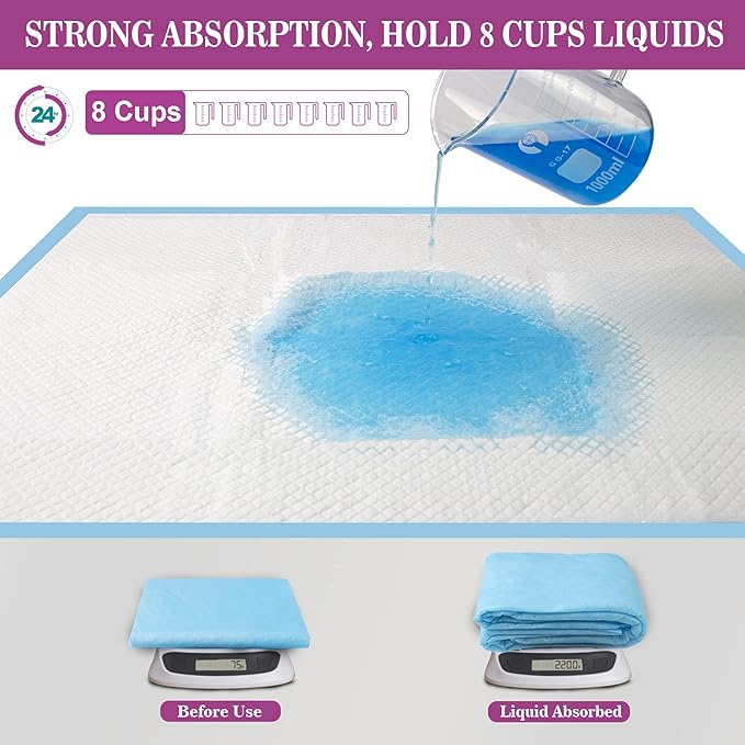 IMMCUTE Large Dog Pee Pads 28"x30"-30 Count | Large Puppy Pee Training Pads Super Absorbent &amp; Leak-Proof | Disposable Pet Piddle and Potty Pads for Puppies | Dogs | Doggie| Cats | Rabbits
