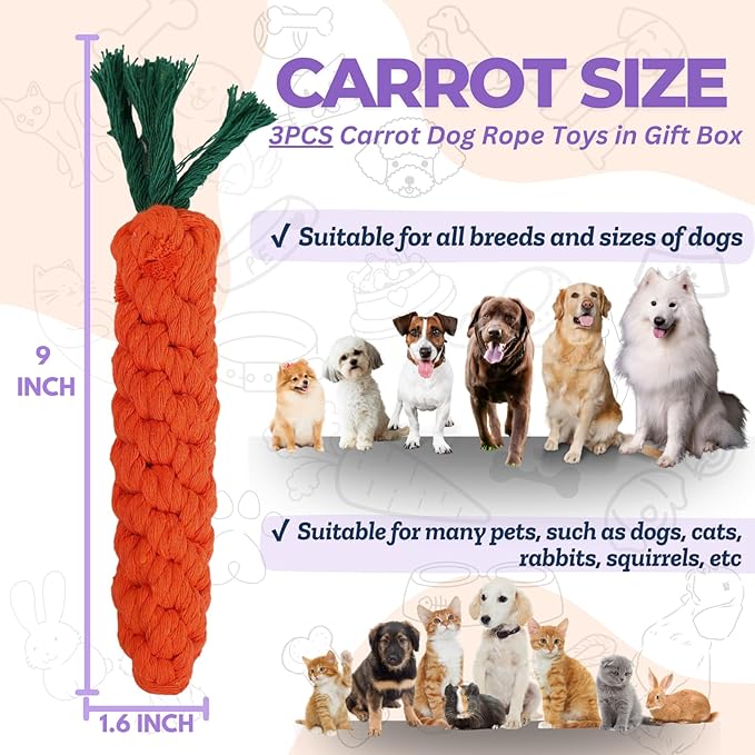 3PCS Orange Woven Pet Chew Set, Puppy Teething Chews, Dog Chew Treats, Cat Teething Playset, Safe Braided Chews for Pets, Durable &amp; Interactive