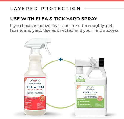 Wondercide - Flea, Tick &amp; Mosquito Spray for Dogs, Cats, and Home - Flea and Tick Killer, Control, Prevention, Treatment - with Natural Essential Oils - Pet and Family Safe - Peppermint 32 oz