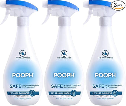 POOPH® Pet Odor Eliminator Spray – 32oz Single &amp; 32oz 2-Pack Bundle – No Fragrance, No Harsh Chemicals, Safe for Pets &amp; People, Eliminates Odors Fast – Home, Auto, Furniture &amp; More