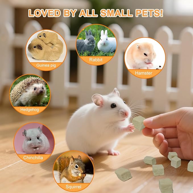 Freeze-Dried Tofu Hamster Treats, Grain-Free &amp; Healthy Chews, High Protein Natural Snacks for Small Pets, Rabbits, Gerbils, Mice Degus, Chinchilla, 4.5 oz Pack