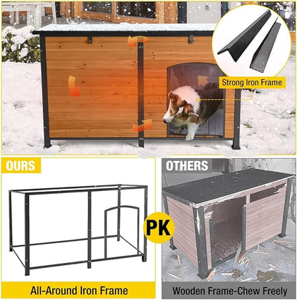 Aivituvin 59" Large Dog House 100% Insulated Dog Kennel with Liner for Winter,Waterpoof for Outdoor &amp; Indoor Use.