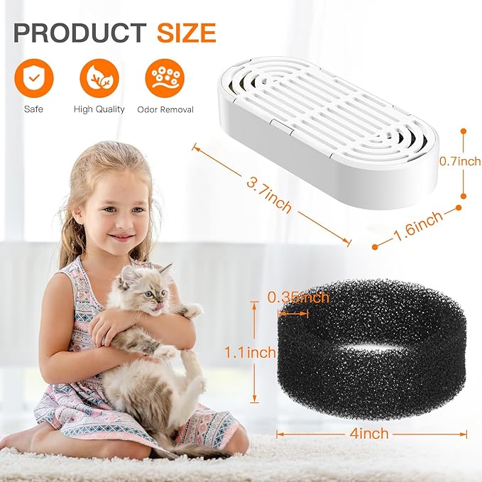 Cat Water Fountain Filters for 108/3.2L&amp; 4L/134oz Stainless Steel Pet Water Dispenser Fountain Filters (6 Filters&amp; 6Sponges) (9 Filters&amp; 9 Sponges)