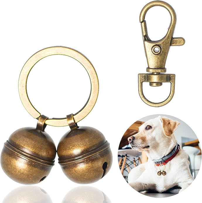 Copper Bells for Dog Collars with Snap Clips - Made of Pure Copper for Dogs/Cat - Clear Sound &amp; No Rust - Save Birds Wildlife, Know Where Your Pet Christmas Sounds