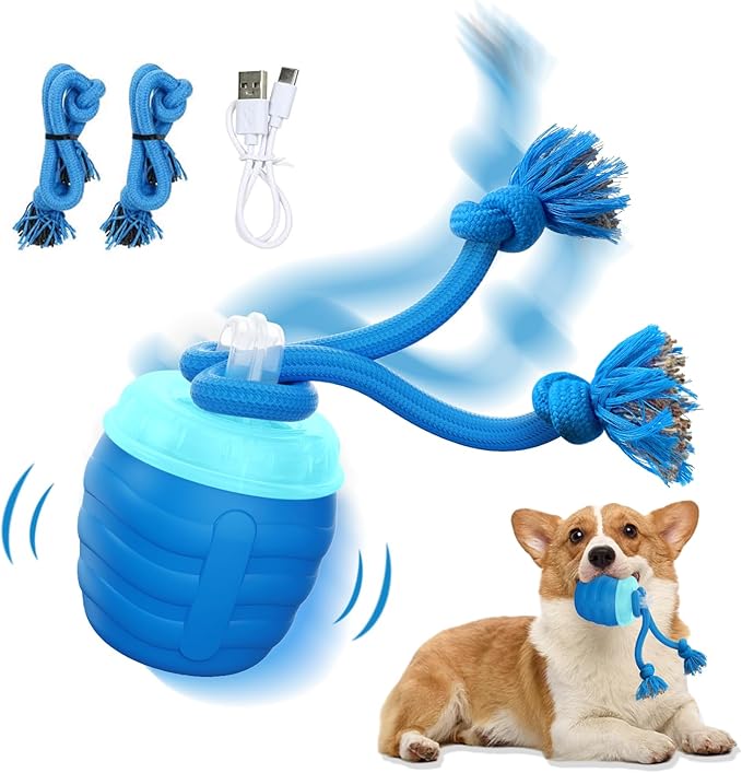 Interactive Dog Toys - [2025 Newly Upgraded] Motion Activated Ball for Small/Medium/Large Dogs, Automatic Moving Dog Toy Wicked Ball for Boredom &amp; Training, Music, USB Rechargeable (Blue)